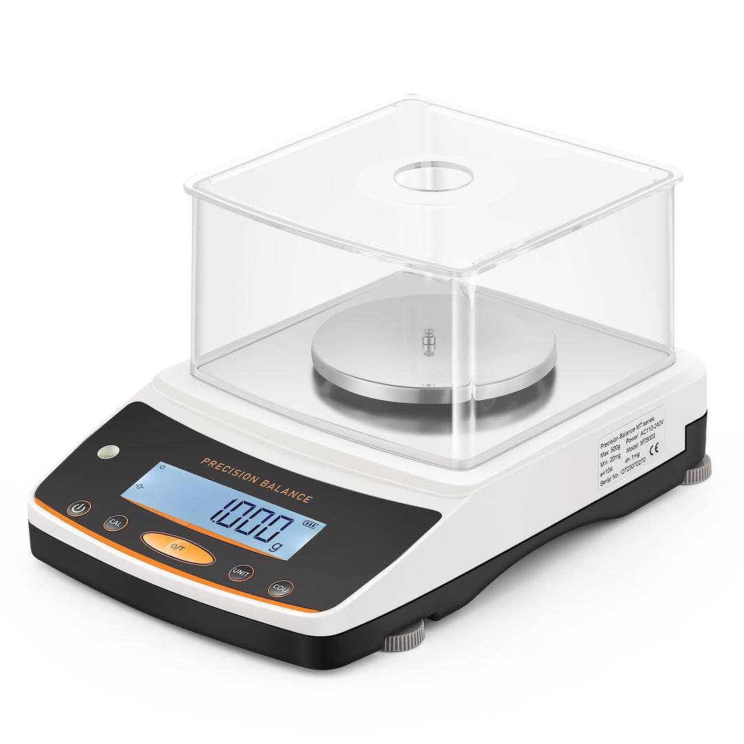 Bonvoisin Lab Analytical Balance 500g x 0.001g Precision Digital Scale .001 Gram Accuracy Laboratory Scientific Milligram Scale 17 Units Selectable