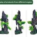 Large Fish Tank Decorations - Mountain View Aquarium Ornament with Tree House Cave Bridge,Mountain E