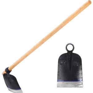 Lothee 48 Inch Grub Hoe with Wooden Handle Heavy Duty Hoe Tool