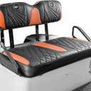 NOKINS Golf Cart Seat Covers, Front Seat Covers Fits for EZGO TXT 1994-2013/EZGO RXV OEM Standard Seat Cushion, EZGO Vinyl Seat Covers, No Stapler Required(Gradient Diamond Black&Brown)