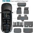 Pawtein All Weather Floor Mats Compatible with Tesla Model YL 6 Seater Accessories 2026-2027 9PCS TPE Odorless Floor Mats Set with Cargo Backrest Frunk Trunk Mats