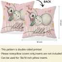 HONLUNG Winter Snowman Throw Pillow Covers 18x18,Pink Christmas Decorative Pillows Cover,Hello Winter Pillow Cover Decor for Home Sofa Bedroom