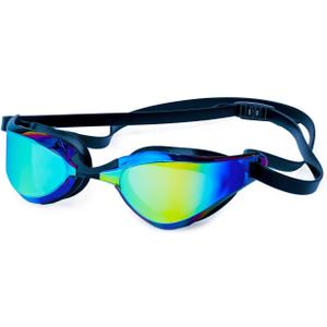 THEMAGIC5 Swim Goggles | Adult Swim Goggles for Men & Women | Antifog, No Leak Swimming Goggles for Recreation & Competition (Gold Mirror)
