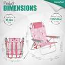 SUNNYFEEL Extra Wide Low Beach Chair 2 Pack 5 Position Lay, XL Oversized Portable Folding Camping Chairs with Cup Holder for Outdoor/Sand, Foldable Backpack Beach Chair for Adults Heavy Duty 500 LBS, 