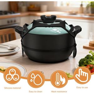 Silicone Lid Lock Strap for Crock pot Slow Cooker (6/7/8 Quart) - Universal Crock pot Lid Holder & Reusable Strap Alternative | Heat-Resistant, No-Spill Design Transport Accessories