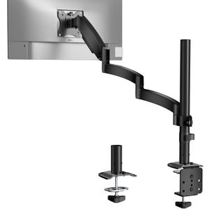 WALI Single Long Monitor Arm - Computer Monitor Arm Desk Mount for 13-32 inch, Hold up to 19.8lbs, Extra Long Adjustable Stand, Full Motion Tall Arm, VESA 75/100mm, (GSDM001L)