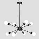 LASENCHOO Black Sputnik Chandeliers, 8 Lights Sputnik Light Fixtures Ceiling Hanging, Mid Century Modern Pendant Lighting for Kitchen Island Living Room Bedroom Dining Room Light Fixture