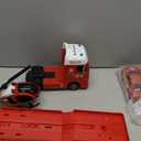 Dwi Dowellin 25.6" Semi Truck Toy with Racing Car and Helicopter for Kids Toddlers - Fire Toys,Birthday Gifts for Boy Toddler Child 2 3 4 5 6 Years Old