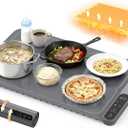 Food Warming Mat, 5s Fast Heating,Electric Warming Tray with 7 Temp 8 Timer Settings,Rollable & Portable Food Warmer for Parties,Buffet,Home and Travel Use (23 x 15 inch, Gray)