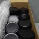 Therwen 96 Pcs Aluminum Tin Jars Containers Metal Leak Proof Cosmetic Tin Jars Containers Round Screw Lids Lip Balm Can Empty Refillable Cosmetic DIY Storage (1 x 2.7 Inch,Black)