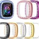 RICHONE [8Pack] Compatible with Fitbit Versa 4 & Sense 2 (2022) Screen Protector Case, Bling Diamonds Cover Soft TPU Bumper Smartwatch Accessories(8 Colors, Versa 4 & Sense 2)