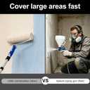 Texture Drywall Sprayer with 1.5 Gallon Hopper and 4.0/6.0/8.0 mm Nozzles, Texture Drywall Paint Sprayer for Knockdown Popcorn, Air Texture Gun for Walls, Ceiling, Patch Works, Elbow Hose Included, Blue