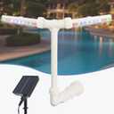 Solar Pool Fountain with Lights for Above Ground Inground Pools, Adjustable Dual Sprayers with 11 Color LED Lights, Pool Lights with Remote, APP Control for Pool Decorations Outdoor