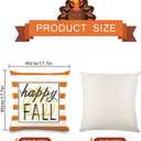 2 x YUJUN 4 Pack Fall Pillow Covers Decoration,18x18in Buffalo Plaid Farmhouse Pumpkin Maple Leaves Thanksgiving Fall Throw Pillows Cushion Case Couch Decor for Autumn Home Outdoor Decorations (White)