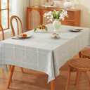 TruDelve Gray Cloth tablecloths Rectangle Table Cloths for 6 Foot Rectangle Tables Rustic Oblong Washable Tablecloth(Grey,86"x52",Rectangular)