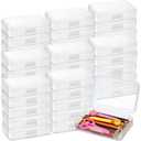 Zhehao 40 Pack Plastic Pencil Box School Case for Kids Bulk Utility Pencil Hard Plastic Pen Box Storage Organizer Brush Painting Pencils Storage Holder Office Supplies, 5 Colors(Clear)