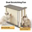 Veehoo Couch Protector from Cat Claws, Couch End Table with Cat Scratch Panel and Scratching Posts, Pet Corner Sofa Side Table Scratcher, Gray, Right