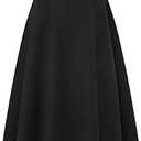 IDEALSANXUN Womens Plaid Wool Skirts Elastic Waist A-Line Pleated Tartan Long Skirts Small