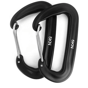 5-7kn Aluminum Alloy Carabiner Hooks Outdoor Hammock Heavy Duty, Locking, 10 Pieces
