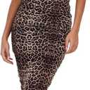 Forever 21 Women's Strapless Maxi Dress with Side Ruching (Medium, Leopard)