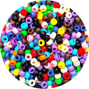 1000Pcs Multicolor Pony Beads 6x9mm Bulk Acrylic Kandi Beads for Bracelets Jewelry Making Hair Braiding and DIY Crafts