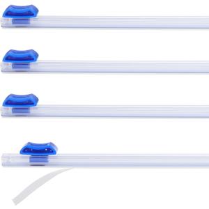 PATIKIL 4pcs Plastic Wrap Cutter, 14in Plastic Wrap Slide Cutter Self Adhesive Installation Replacement for Aluminum Foil Wax Paper Parchment Paper Wrap Dispenser, Blue