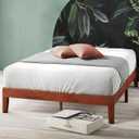 Zinus Wen Wood Platform Bed Frame/Solid Wood Foundation/Wood Slat Support/No Box Spring Needed/Easy Assembly, Queen (Cherry)