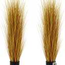 Jexine 2 Pieces 5 ft Tall Artificial Grass Plant Potted Artificial Greenery Floor Plants Fake Pampas Grass Tall in Pot for Housewarming Gift House Garden Bathroom Lobby Indoor Outdoor(Fall)