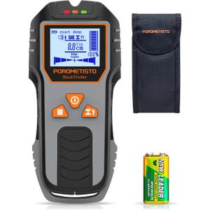 6-in-1 Stud Finder Wall Scanner, POROMETISTO DSF01 Wall Stud Finder with Electric Wire Finder, Deep Scan Stud Sensor for drywall, Wood, Plaster Walls, Metal, AC Wire, Magnetic, Joists, Pipes