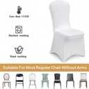 100 Pcs White Washable Removable Universal for Wedding Party Dining Banquet Polyester Spandex Stretch Slipcovers Chair Covers