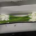 24 Pcs White Artificial Calla Lily Flower White Fake Silk Flowers Real Touch for Wedding Bouquet Office Home Kitchen Decor