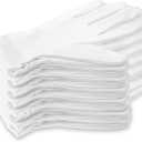 Selizo 12 Pairs 100% White Cotton Gloves for Eczema, Moisturizing Gloves for Dry Hands Overnight Women, Moisture Sleeping Spa Lotion Hand Cream Gloves for Eczema Dry Cracked Hands Sensitive Skin