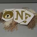 CIEQR Bear Highchair Banner 1st Birthday - Beary First Birthday Decorations High Chair Banner, Bear Theme Party Supplies for Anniversary, Cake Smash, Photo Prop (Tassels)