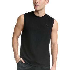 Champion Men's Muscle Tank, Classic Graphic Muscle Tee, Sleeveless T-shirt for Men (Reg. Or Big & Tall) (Large, Black - C Logo)