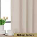 2 x Lecloud Estelle Linen Light-Filtering Curtain Tiers, Kitchen Short Curtains 24 Inch Length, Soft Textured Curtains, Rod Pocket Window Treatments (Each 30 W x 24 L, 2 Panels Set, Linen)