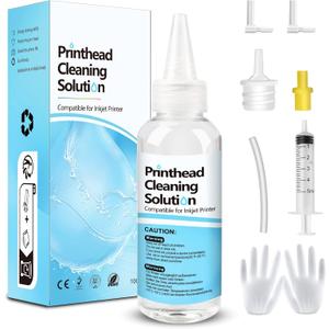Printhead Cleaning Kits Inkjet Printers, Printer Cleaning Kit for Epson Ecotank Printers, Printer Cleaner Kit for HP, Inkjet Printers Head Cleaning Solution for Canon Pixma Print Head Liquid Nozzles