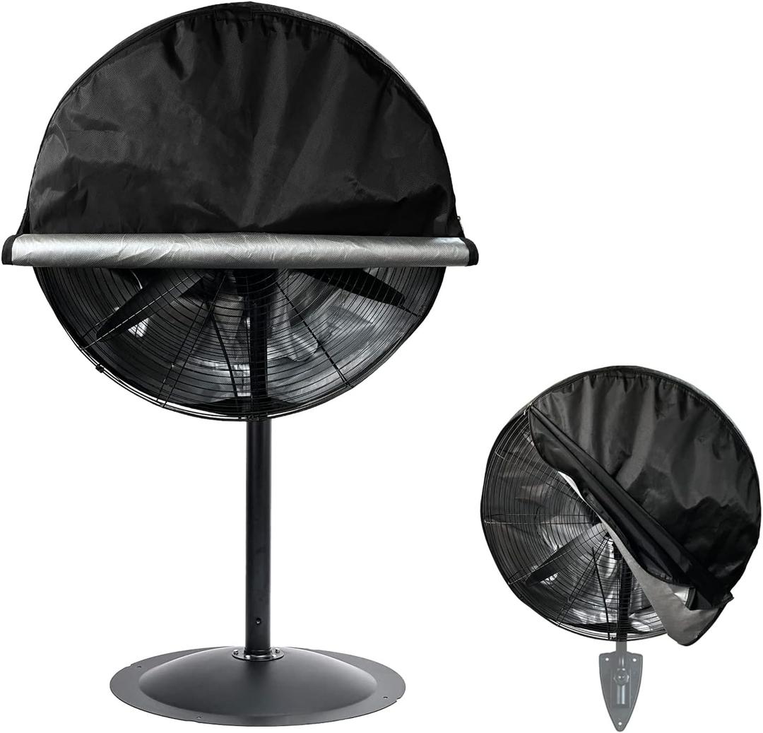 Bitubi Industrial Fan Cover, Waterproof Outdoor Fan Covers, Compatible for 20-24 Inch Wall Mount Fan and Pedestal Fan, Heavy Duty 600D oxford Dustproof Fan Cover,Black