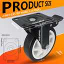Caster Wheels 4 Inch, Heavy Duty Caster Set of 4, Swivel Castor Wheel with Dual Locking Brakes, Silent Polyurethane (PU) Wheels-Black