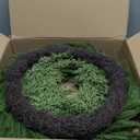 Christmas Norfolk Pine Wreath, 24 Inch Christmas Wreaths for Front Door, Real Touch Pine Wreath, Large Artificial Green Wreaths for Walls Windows Porches Farmhouse Indoor Outdoor Home Decor