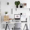 Kaboon 55x20 inch White Table Top, One-Piece Desktop, Reversible Laminate Countertop, Double Desks, L-Desk DIY