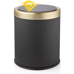 onlcuk Smart Bathroom Trash Can Garbage Can with Lid, 2.8 Gallon Motion Sensor Trash Bin for Bathroom, Kitchen, Small Mini Trash Cans Black Automatic Diaper Trash Can-Dark Gray