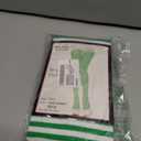 ToBeInStyle Women's Thin Horizontal Stripe Opaque Tights Pantyhose - Regular or Plus (White/Kellygreen)