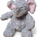 Aurora World Elephant Grey Pink Ears 2005 Plush Stuffed Animal 10" Shaggy Floppy