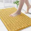 Arotive Luxury Chenille Bathroom Rug Mat, Extra Soft Thick Absorbent Shaggy Bath Rugs, Non-Slip Machine Wash Dry, Plush Bath Mats for Bathroom, Shower and Tub, 34x21, Yellow