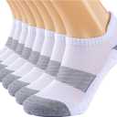 8 Pairs Running Ankle Socks For Women and Men Low Cut Cushioned Athletic Socks, L