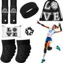 Vabean 3Pcs Volleyball Accessories,Include Sport Hair Scrunchies Sweat Band Drawstring Bag Cosmetic Bag Wrist
