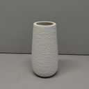 D'vine Dev 8 Inch Textured White Elegant Oval Ceramic Vase for Flowers, Home Dcor Vase with Design Box, VS-LD-A-1