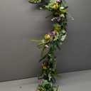 6.5Ft Daisy Garland Spring Flowers Garland Wildflower Garland Mantle Garland with Daisy Lavender Faux Floral Vine Garland for Mantle Baby Shower Wedding Arch Front Door Porch Staircase Decor (1 Pcs)
