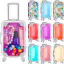 Tessco 12 Pack Mini Suitcase Party Favor Gift Box 6.69 x 3.74 x 1.97 Inches Plastic Tiny Travel Luggage for Candy Makeup Jewelry Girl Birthday Cruise Trip Wedding Bachelorette Party Favors, 9 Color