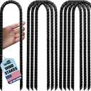 Eurmax USA 12" Windproof Trampoline Stakes,Rust-Proof Galvanized Steel U-Shape Ground Anchor,Commercial Tent Stakes for High Winds,Secure Anti-Flip Tie Down for Soccer Goals,Swing Sets,Fences&Playsets